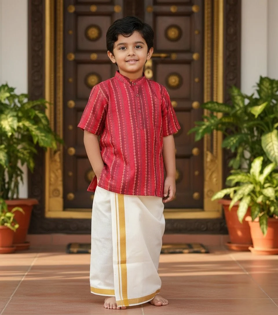 Pink Kurta Shirt & Vesti Set